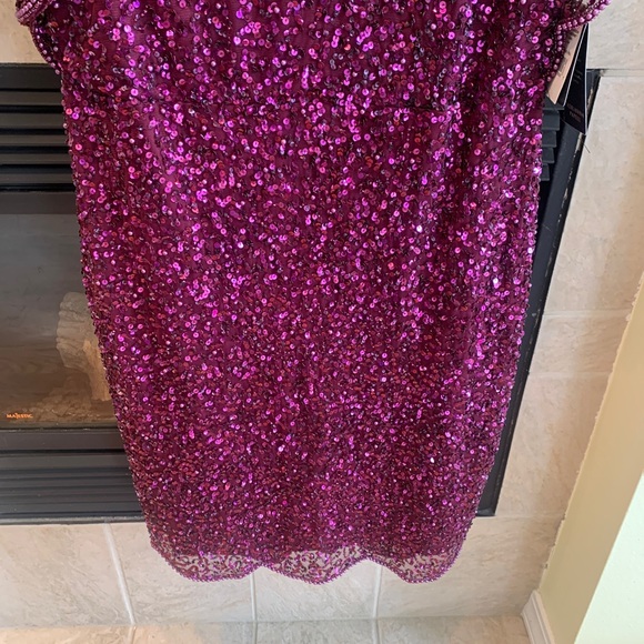 Adrianna Papell Beaded Flutter Sleeve Sheath Dress - Picture 7 of 7